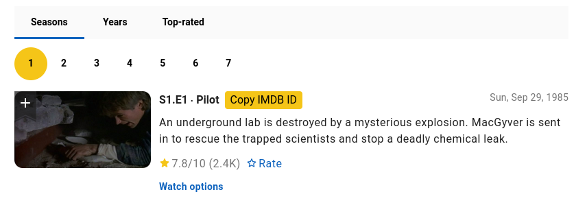 Screenshot showing the Copy IMDB ID button
